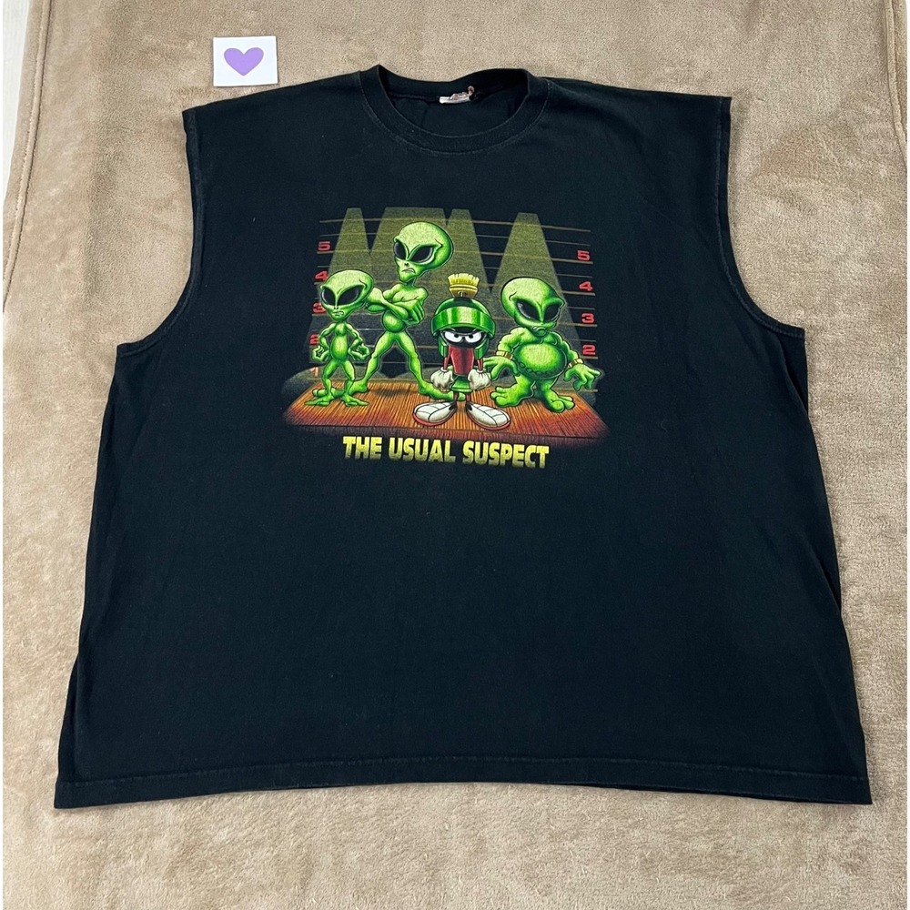 Vintage Warner Bros. Black Sleeveless Shirt Mens size‎ XL
